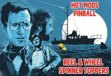 Quint's Reel & ORCA Boat Wheel - Precision Pinball Spinner Toppers