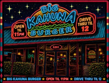 Big Kahuna Burger Sign